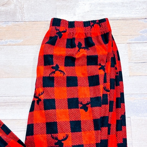 Red and Black Plaid Plush Pajama Pants - Picture 2 of 8